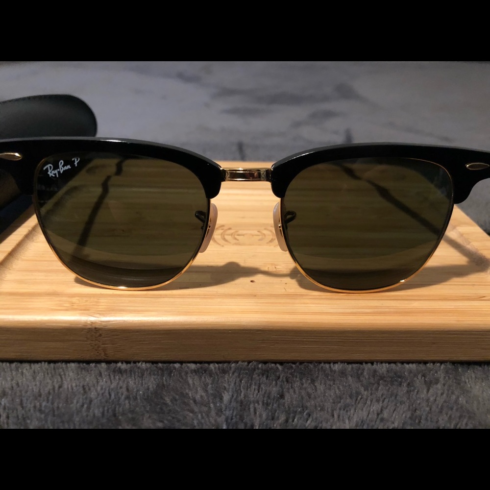 Ray-ban Clubmaster Brushed Aluminum Polarized
